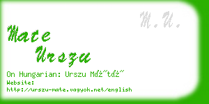 mate urszu business card